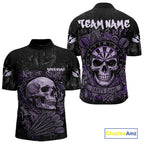 Purple Graffiti Grunge Skull Darts Shirt Custom Name & Team Skull Dart Outfit Jerseys