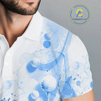 Blue Splatter Golf Ball & Clubs Team Apparel Polo Shirts Custom Golf Shirt