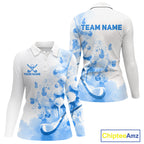 Blue Splatter Golf Ball & Clubs Team Apparel Polo Shirts Custom Golf Shirt