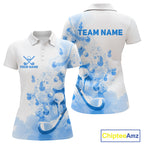 Blue Splatter Golf Ball & Clubs Team Apparel Polo Shirts Custom Golf Shirt
