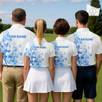 Blue Splatter Golf Ball & Clubs Team Apparel Polo Shirts Custom Golf Shirt