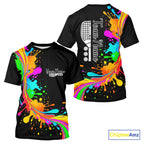 Personalized Colorful Pickleball T-Shirt Splashed Pickleball, Pickleball Gifts