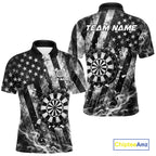 Smoke American Flag Dart Shirt Personalized Cracked Dartboard Dart Team Outfits Jerseys