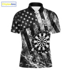 Smoke American Flag Dart Shirt Personalized Cracked Dartboard Dart Team Outfits Jerseys