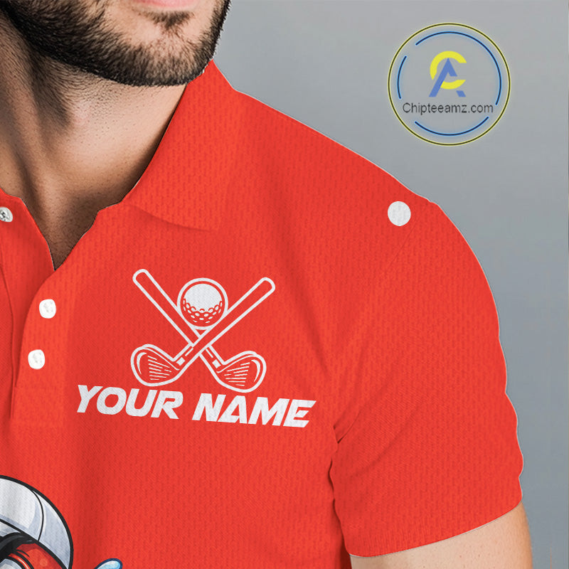 Custom Red Funny Octopus Golf Polo Shirt Personalized Crab Golfer Golf Team Golf Apparel