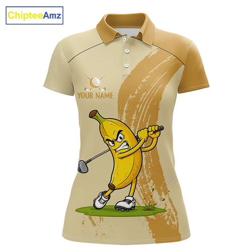 Funny Banana Golf Polo Shirt, Custom Golf Polo Golf Apparel Gift For Golf Lovers