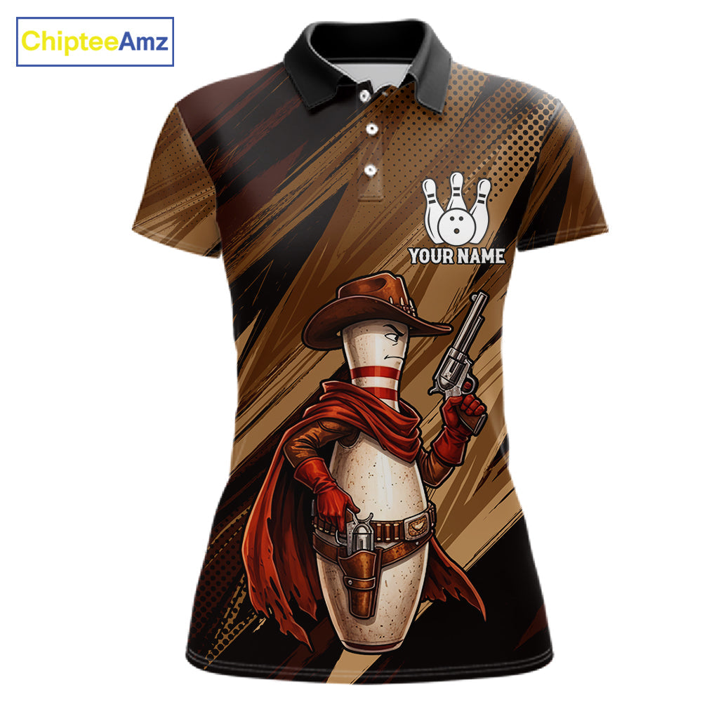 Funny Cowboy Bowling Jersey Gun Gunslinger Bowling Pin Shirt Personalized Bowling Team Apparel