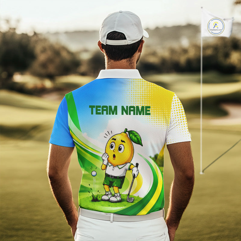 Funny Lemon Golf Polo Shirts Personalized Matching Couples Golf Shirt, Golf Gift