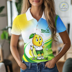 Funny Lemon Golf Polo Shirts Personalized Matching Couples Golf Shirt, Golf Gift