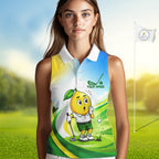 Funny Lemon Golf Sleeveless Polo Shirts Personalized Matching Couples Golf Shirt, Golf Gift