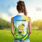 Funny Lemon Golf Sleeveless Polo Shirts Personalized Matching Couples Golf Shirt, Golf Gift