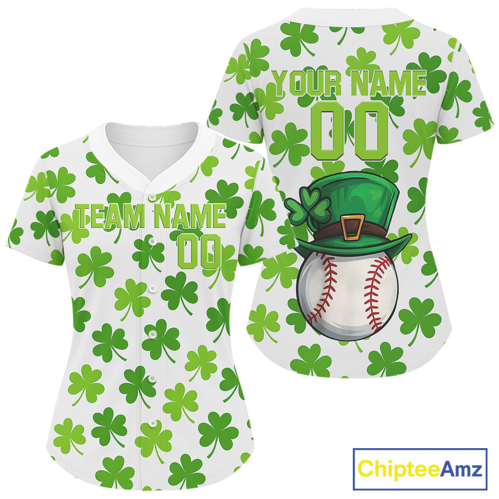 Custom St Patrick Day Baseball Jerseys Shamrock Baseball Tournament Jerseys
