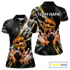 Cool Dabbing Burger Bowling Polo 1/4-Zip Shirt Custom Funny Bowling Apparel Bowler Gift