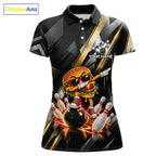 Cool Dabbing Burger Bowling Polo 1/4-Zip Shirt Custom Funny Bowling Apparel Bowler Gift