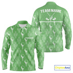 Personalized Desert Cactus Green Pattern Golf Polo Shirts Custom Funny Cactus Golf Gifts