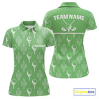 Personalized Desert Cactus Green Pattern Golf Polo Shirts Custom Funny Cactus Golf Gifts