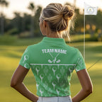 Personalized Desert Cactus Green Pattern Golf Polo Shirts Custom Funny Cactus Golf Gifts