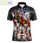 Funny Sad Pins Patriotic Bowling Jersey Custom Maryland - US Flag Bowling Team Shirts