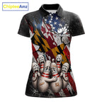 Funny Sad Pins Patriotic Bowling Jersey Custom Maryland - US Flag Bowling Team Shirts