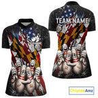 Funny Sad Pins Patriotic Bowling Jersey Custom Maryland - US Flag Bowling Team Shirts