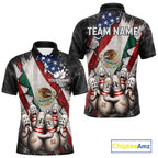 Funny Sad Pins Patriotic Bowling Jersey Custom Mexican - US Flag Bowling Team Shirts