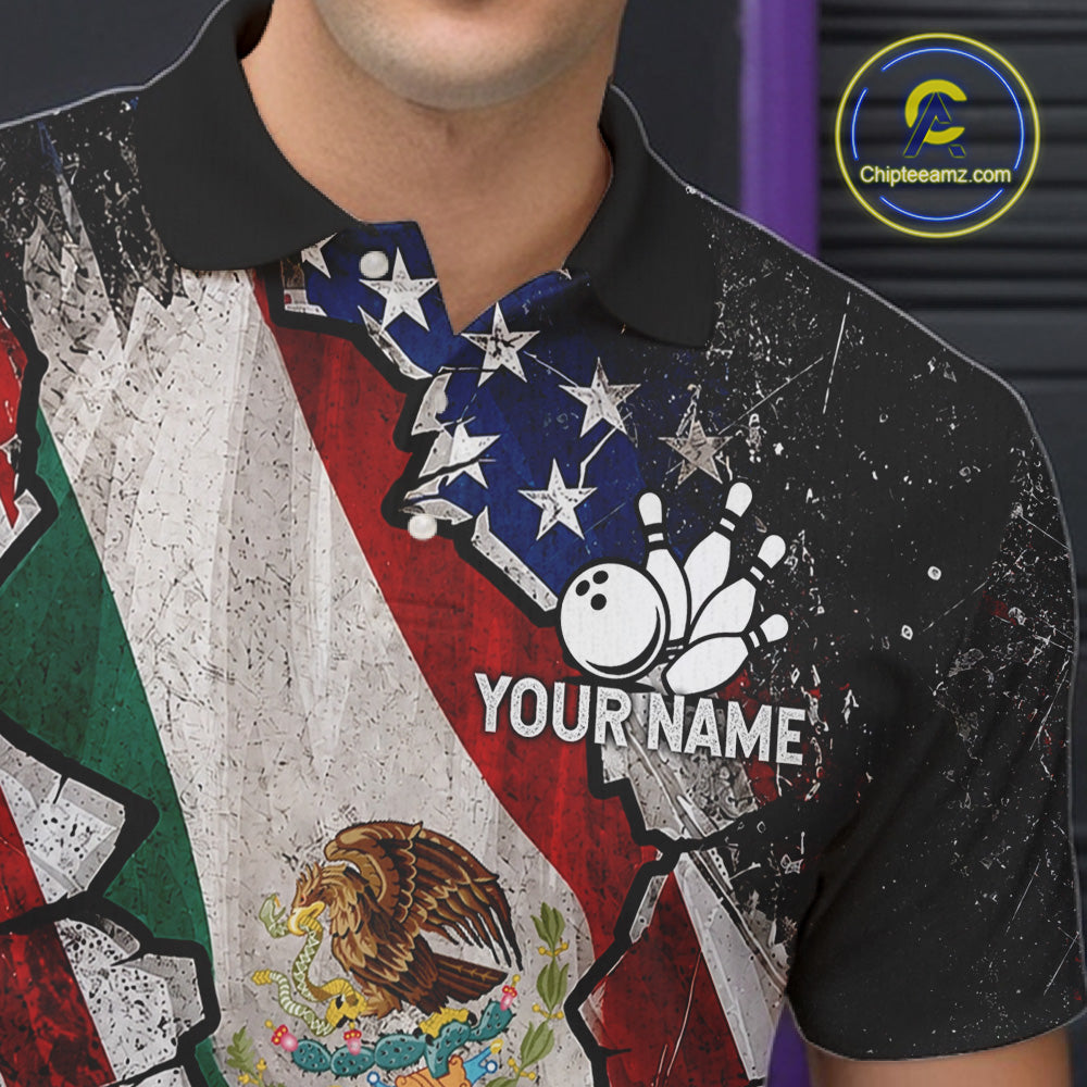 Funny Sad Pins Patriotic Bowling Jersey Custom Mexican - US Flag Bowling Team Shirts