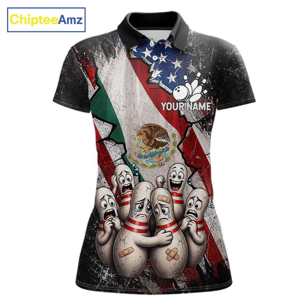 Funny Sad Pins Patriotic Bowling Jersey Custom Mexican - US Flag Bowling Team Shirts