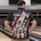 Funny Sad Pins Patriotic Bowling Jersey Custom Mexican - US Flag Bowling Team Shirts