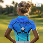 Blue Camo Golf Polo Shirt Custom Golf Team Jersey Camo Golf Short Sleeve Jersey