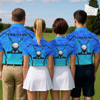's Blue Camo Golf Polo Shirt Custom Golf Team Jersey Camo Golf Short Sleeve Jersey