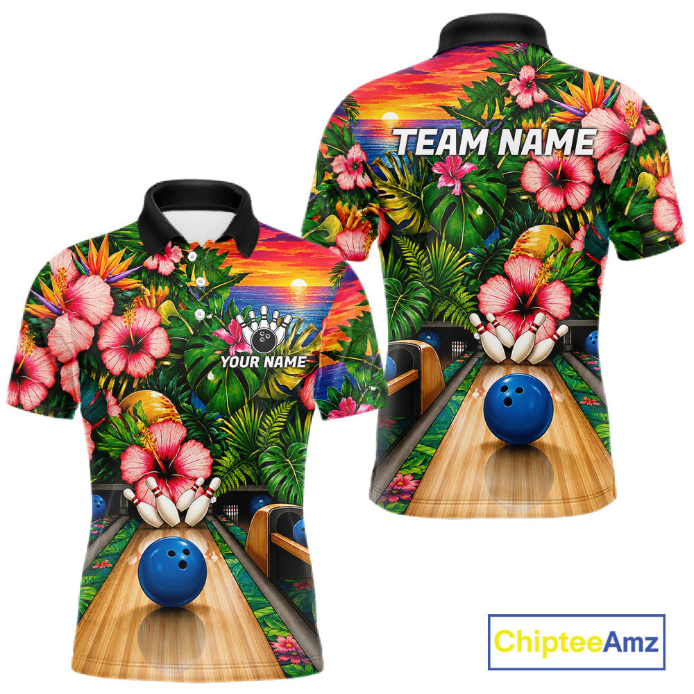 Monstera Pattern Funny Bowling Shirt Custom Summer Tropical Bowling Shirts