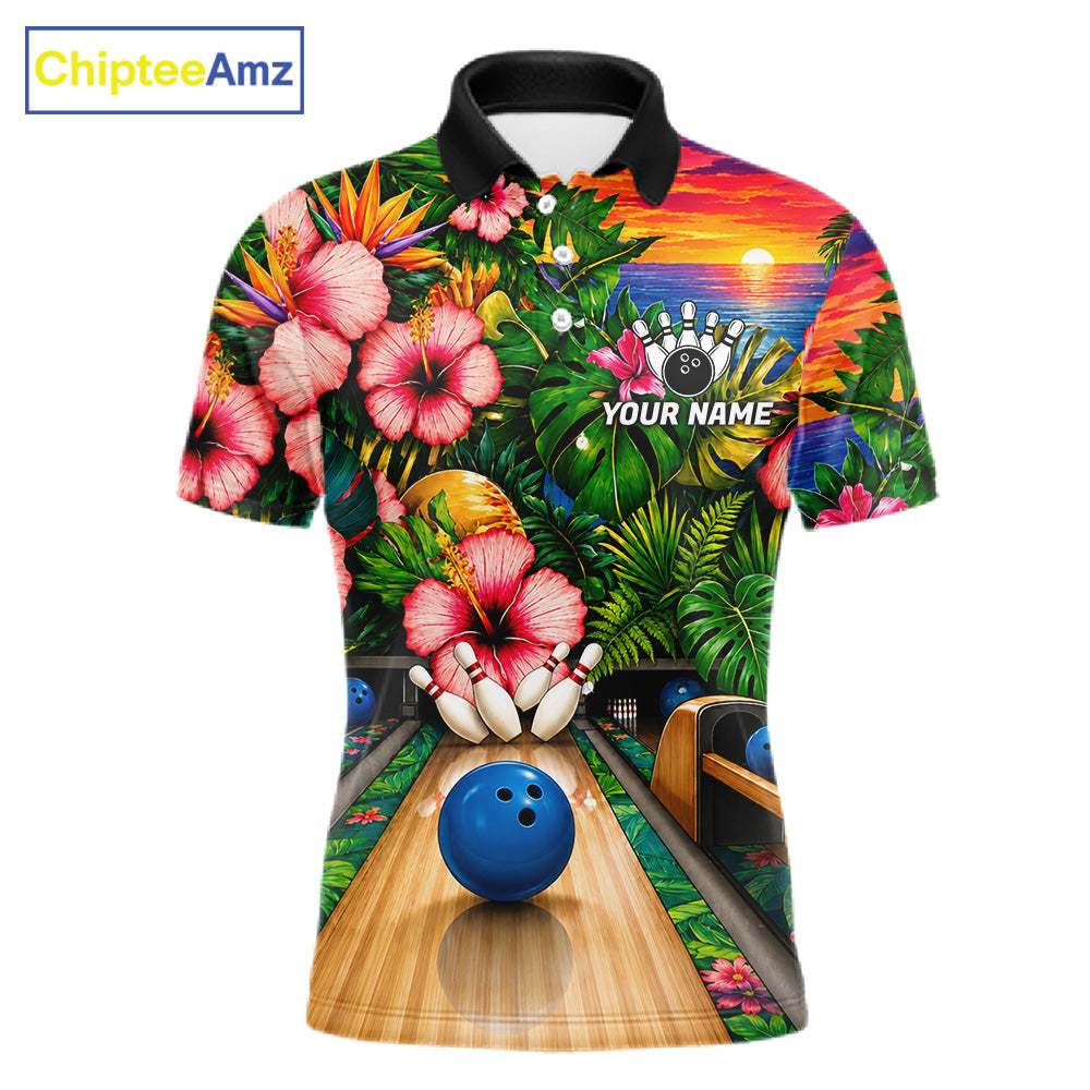 Monstera Pattern Funny Bowling Shirt Custom Summer Tropical Bowling Shirts