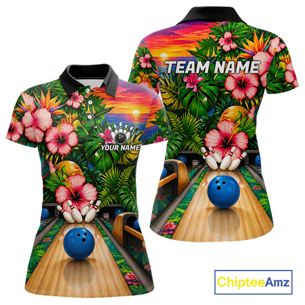 Monstera Pattern Funny Bowling Shirt Custom Summer Tropical Bowling Shirts