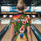 Monstera Pattern Funny Bowling Shirt Custom Summer Tropical Bowling Shirts