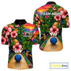 Monstera Pattern Funny Bowling Shirt Custom Summer Tropical Bowling Shirts