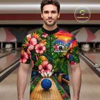 Monstera Pattern Funny Bowling Shirt Custom Summer Tropical Bowling Shirts