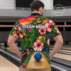 Monstera Pattern Funny Bowling Shirt Custom Summer Tropical Bowling Shirts
