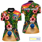 Monstera Pattern Funny Bowling Shirt Custom Summer Tropical Bowling Shirts
