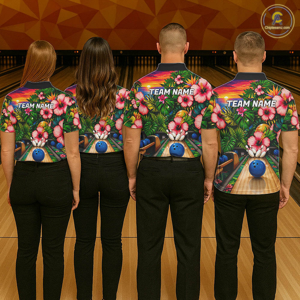 Monstera Pattern Funny Bowling Shirt Custom Summer Tropical Bowling Shirts