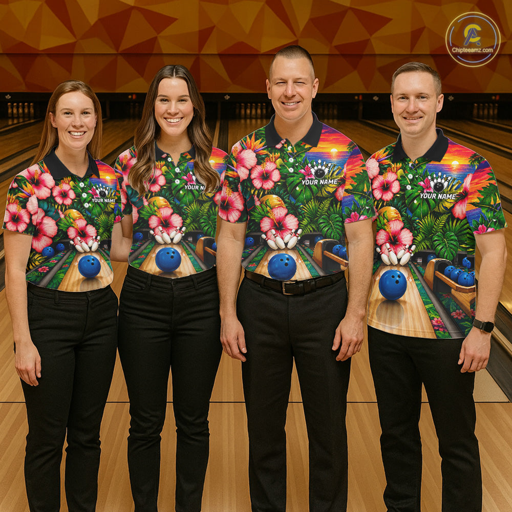 Monstera Pattern Funny Bowling Shirt Custom Summer Tropical Bowling Shirts