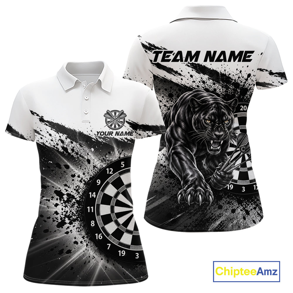 Custom Panther Darts Shirt Personalized Splatter Black Dartboard Jersey Panther Darts Team Gift