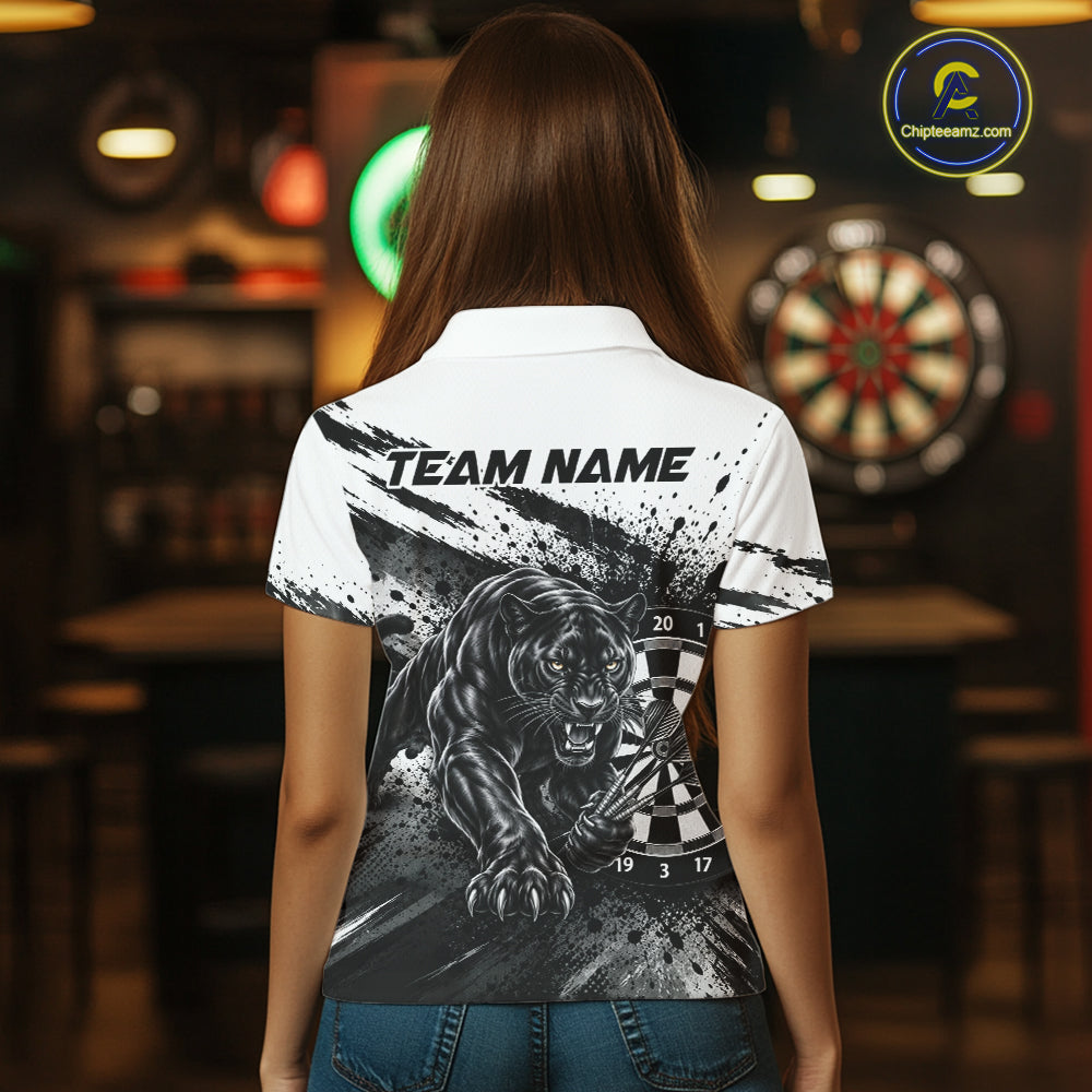 Custom Panther Darts Shirt Personalized Splatter Black Dartboard Jersey Panther Darts Team Gift