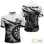 Custom Panther Darts Shirt Personalized Splatter Black Dartboard Jersey Panther Darts Team Gift