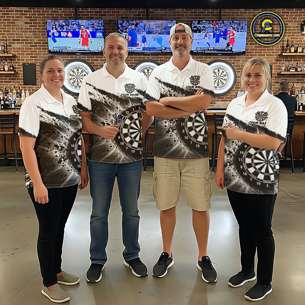 Custom Panther Darts Shirt Personalized Splatter Black Dartboard Jersey Panther Darts Team Gift