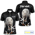 Custom Wolf Broken Glass Bowling Shirts, Wolf Bowling Team Shirt Bowler Uniform Outfits