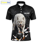 Custom Wolf Broken Glass Bowling Shirts, Wolf Bowling Team Shirt Bowler Uniform Outfits