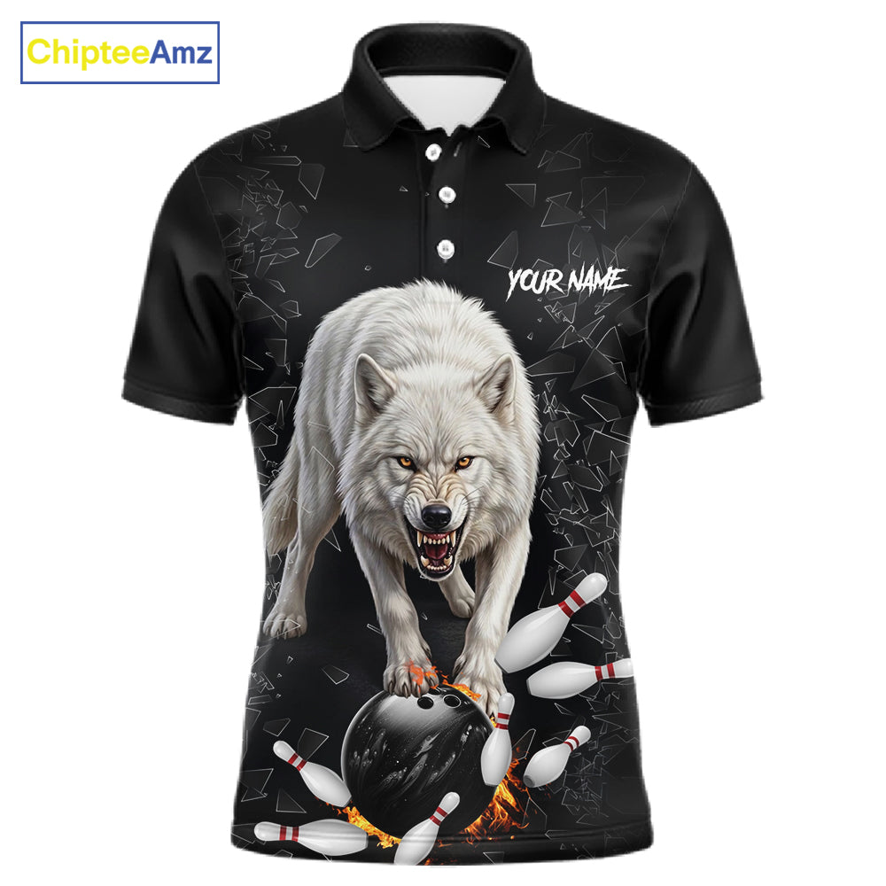 Custom Wolf Broken Glass Bowling Shirts, Wolf Bowling Team Shirt Bowler Uniform Outfits