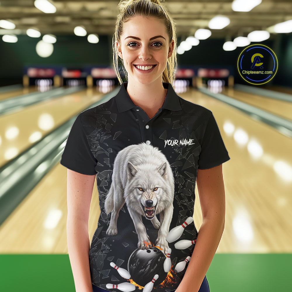 Custom Wolf Broken Glass Bowling Shirts, Wolf Bowling Team Shirt Bowler Uniform Outfits