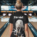 Custom Wolf Broken Glass Bowling Shirts, Wolf Bowling Team Shirt Bowler Uniform Outfits
