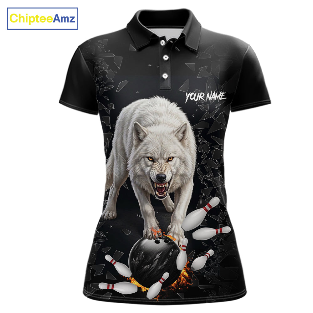 Custom Wolf Broken Glass Bowling Shirts, Wolf Bowling Team Shirt Bowler Uniform Outfits